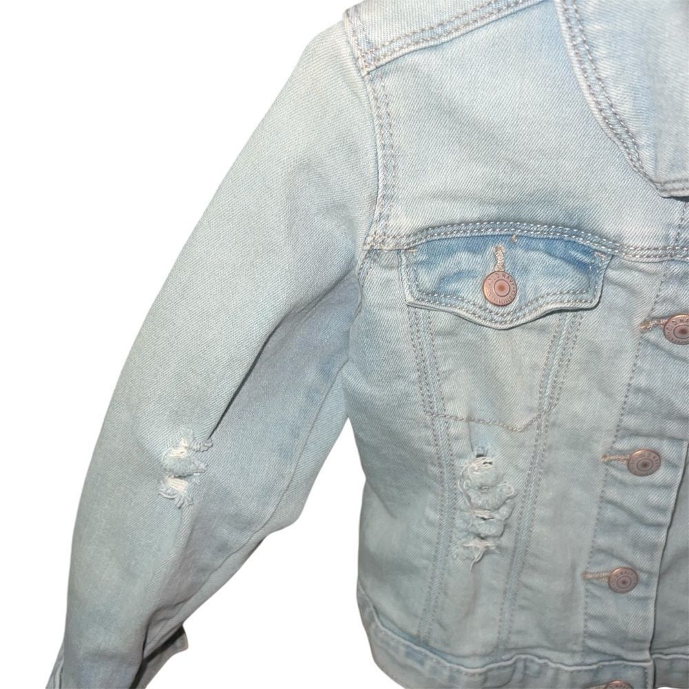 Gorgeous‎ Toddler distressed denim jacket with pearls and diamond string 4t - Picture 6 of 7